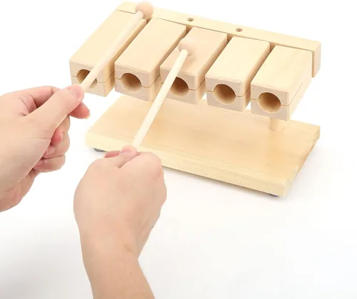 Vista 2 de Bloques de ritmo de percusión de madera de arce de 5 tonos para música de ópera nacional