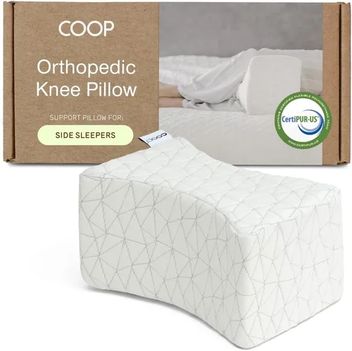Vista 7 de Coop Home Goods Almohada de apoyo ajustable de cuatro posiciones, forma de media luna con relleno, almohada de rodilla de espuma viscoelástica