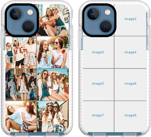 Vista 14 de Funda de teléfono personalizada para iPhone 13 Mini, funda personalizada de fotos de collage de múltiples imágenes, resistente a los arañazos, a