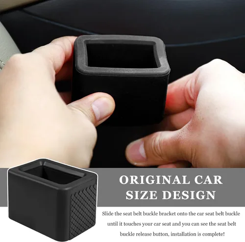 Vista 6 de 2 soportes de hebilla para cinturón de seguridad, hebilla de silicona para cinturón de seguridad para hacer soporte de receptáculo para fácil