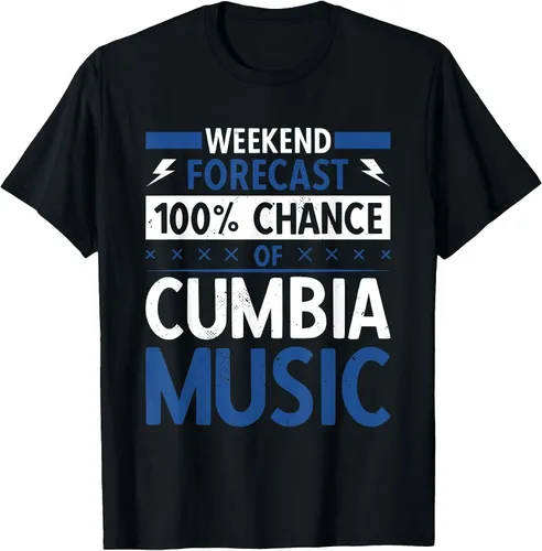 Vista 4 de Weekend Forecast Cumbia Music T-Shirt
