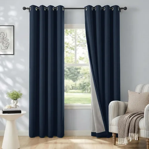 Vista 16 de Cortinas opacas de lino para dormitorio de 45 pulgadas de largo, cortinas beige con ojales para sala de estar, cortinas de oscurecimiento