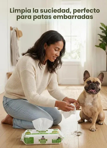 Vista 5 de Toallitas de aseo para perros de Pogi – Toallitas hipoalergénicas para mascotas para patas, cuerpo y trasero – Limpieza e hidratación, aroma a té