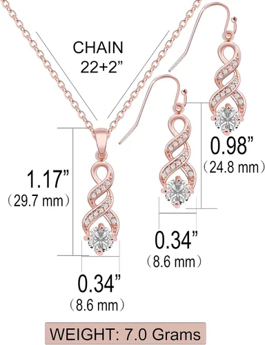 Vista 6 de I Cant SayI Do Without You 1 4 6 8 Sets Bridesmaid Jewelry Sets for Women Girls 18K Gold or Rose Gold Plated Cubic Zirconia Necklace and Earring