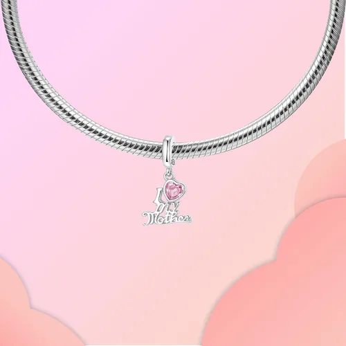 Vista 179 de LUXILLA Abalorio de plata de ley 925 para madre, hija, abuela, para familia, amor, madre, hija, abuela, para pulseras, collares, dijes, abalorios