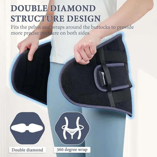 Vista 2 de Cinturón inflable de apoyo pélvico para mujeres y hombres, soporte de presión ajustable SI para recuperación posparto, corrección de inclinación
