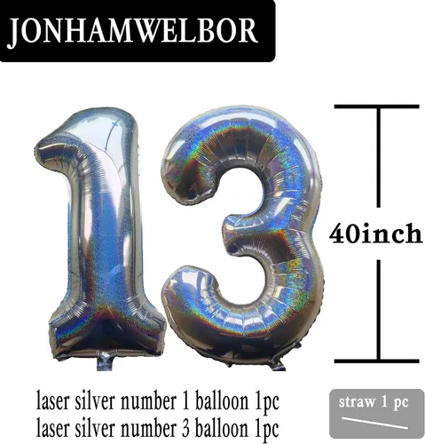 Vista 2 de Jonhamwelbor Globo gigante de Mylar de 40 pulgadas para decoración de fiestas