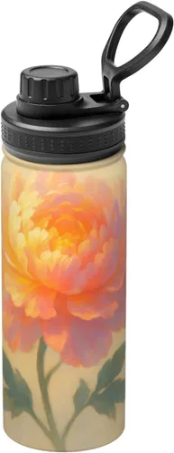 Vista 11 de Botella de agua aislada con estampado de tsunami de obsidiana, de acero inoxidable de 18 onzas, divertida taza de viaje, a prueba de fugas