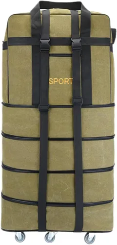 Vista 10 de Bolsa de lona Oxford de viaje expandible extra grande con ruedas Negro