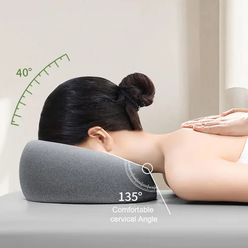 Vista 3 de Almohada boca abajo después de cirugía ocular Comfort Support Home Massage Pillow Diseño ergonómico Vitrectomía Retinal Recuperación Almohada Gris