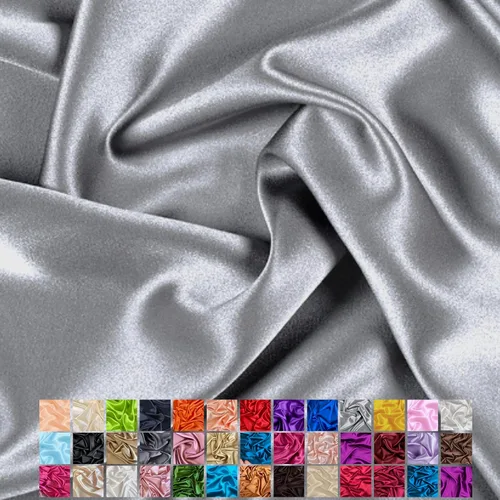Vista 40 de Yard - Tela de satén sedosa elástica de alta calidad - Tela para vestidos y faldas - Suave como la seda, brillo metálico, ideal para bodas y diseño