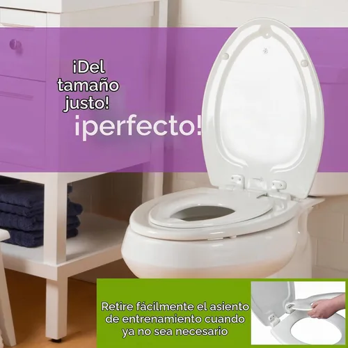 Vista 5 de Mayfair NextStep2 - Asiento de inodoro de cierre lento con asiento para orinal integrado para niños pequeños, desmontable, color blanco, redondo