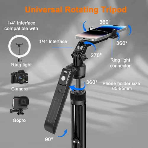 Vista 7 de Kit de vlogging para iPhone/Android, trípode de seguimiento facial