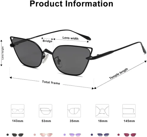 Vista 4 de SOJOS Small Cateye Sunglasses Fashion Narrow Fun Designer Sun Glasses SJ1127A