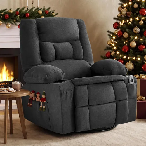 Vista 17 de Rocker - Silla reclinable con masaje y calor, silla reclinable para adultos Beige
