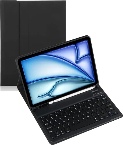 Vista 33 de Funda de teclado para tableta Android Samsung Galaxy Tab A9 de 8.7 pulgadas SM-X110/X115/X117 Cubierta trasera a prueba de golpes Funda de Negro