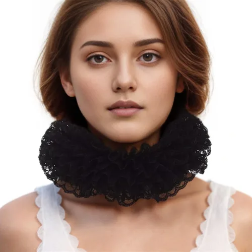 Vista 13 de BLESSUME 1 cuello de encaje renacentista con volantes