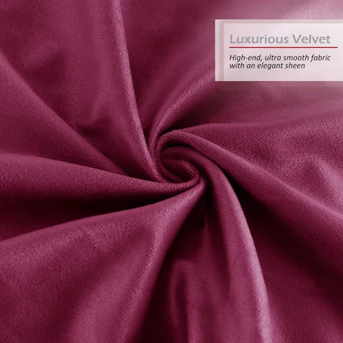 Vista 5 de Nestl Fundas de cojín decorativas, acogedoras fundas de cojín de terciopelo magenta de 51 x 51 cm, suaves fundas de cojín sólidas para sofá, cama