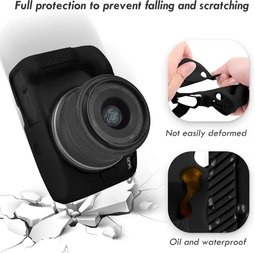 Vista 8 de Rieibi EOSR50 EOS R50 Estuche, Estuche Protector de Silicona Suave para Cámara Vlogging Canon EOS R50 EOSR50, Estuche de Cámara Ligero EOS R50