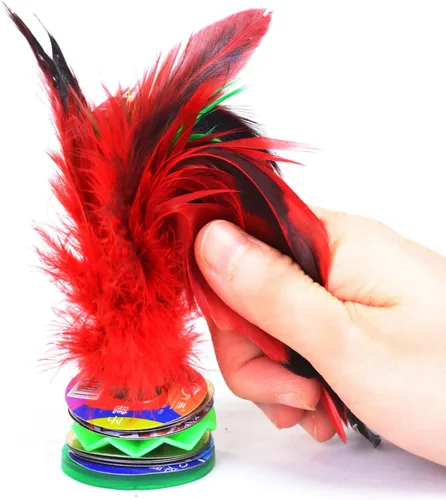 Vista 2 de Baitaihem Colorful Kick Shuttlecock Fancy Chinese Jianzi Foot Sports Outdoor Exercise, 4 Pack/ 6 Pack