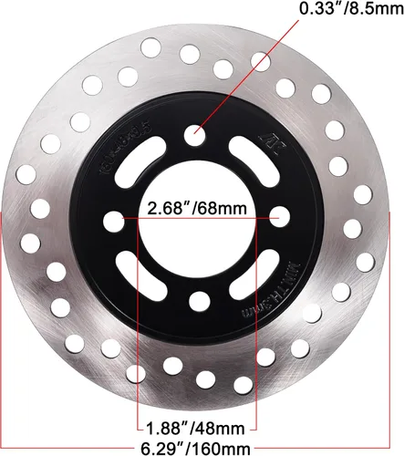Vista 3 de RUTU Pinza de Cilindro Maestro de Freno Mano Izquierda Trasera Kit de Freno para Mini Bicicleta, Manguera de Freno de 53", Pastillas de Freno Disco