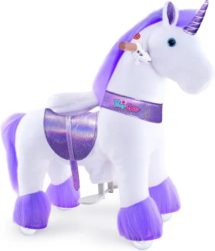 Vista 16 de PonyCycle Caballo de paseo para niños pequeños de 3 a 4 años con freno, sin batería (30 pulgadas de altura/tamaño 3 modelo clásico U) poni mecánico