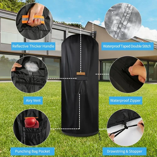Vista 3 de Bolsa de Boxeo Independiente Cubierta 3 Tipos, Protector Completo 420D Oxford para Saco de Boxeo Bob Dummy