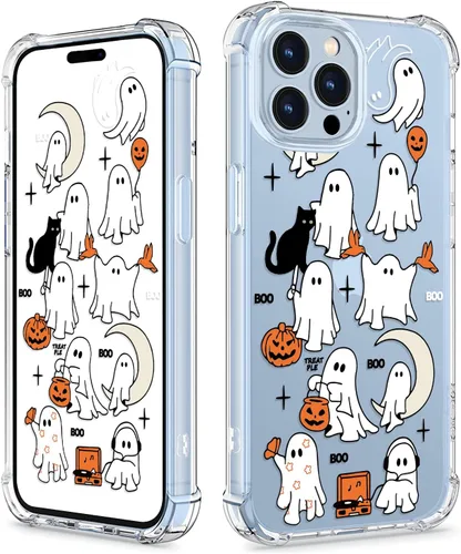 Vista 14 de Funda transparente de fantasma de Halloween (fantasma de Halloween, Google Pixel 7 Pro)