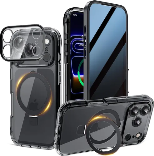 Vista 37 de Funda magnética de privacidad para iPhone 17 Pro Max [Cartulina Aurora con purpurina] [Soporte magnético invisible] protector de pantalla integrado