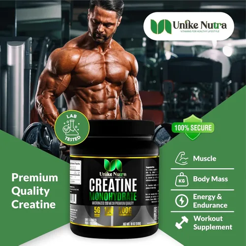 Vista 2 de Suplemento en polvo de monohidrato de creatina pura, sin sabor, apoya la energía muscular a granel, la recuperación y la fuerza, suplemento