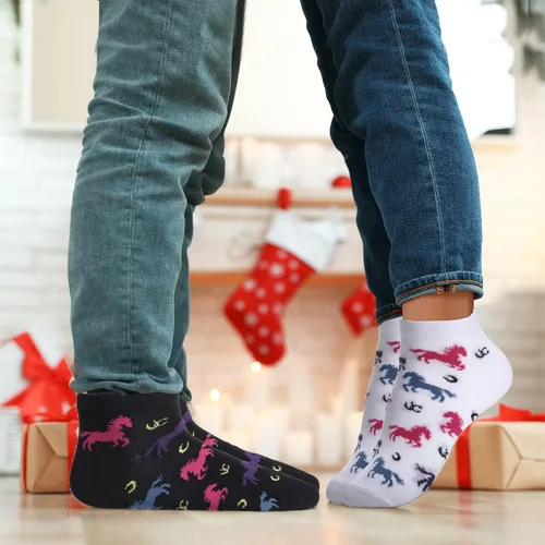 Vista 7 de 5 Pairs Womens Novelty Sloth Horse Ankle Socks Casual Funny Low Cut socks Cute Animal Gifts for Women Girls