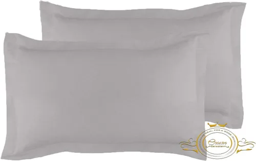 Vista 26 de Crown Collection Juego de 2 fundas de almohada estándar de 20 x 26 pulgadas, hipoalergénicas de 600 hilos, 100% algodón egipcio, fundas de almohada