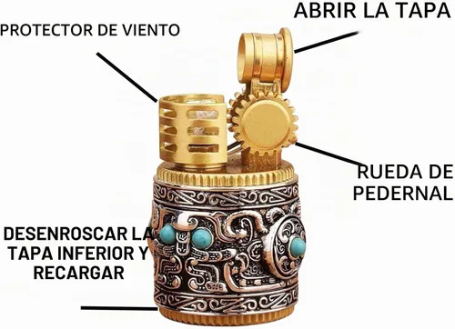 Vista 3 de Encendedor de velas vintage, encendedor de llama suave de queroseno recargable antiguo para velas, regalo único para hombres