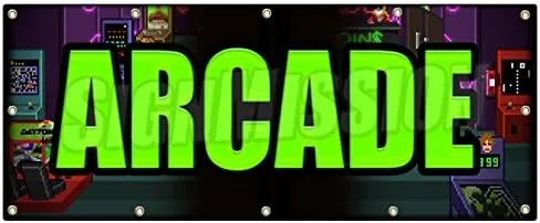 Vista 2 de Arcada Banner Signo Video Pinball Skeeball Bowling Juegos De Tiro Jugar
