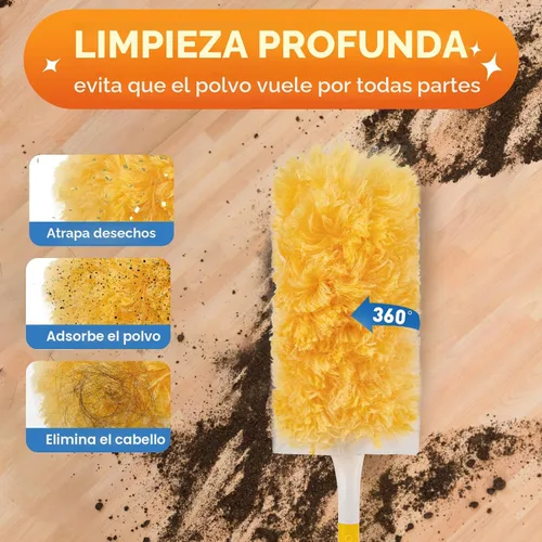 Vista 2 de Recambios de plumero resistentes (paquete de 30 + 1 mango), kit de plumeros desechables sin perfume para limpiar el polvo de muebles, ventilador