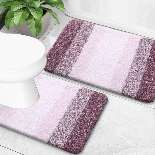 Vista 73 de OLANLY - Juego de tapetes para baño de 2 piezas, de microfibra, suaves y absorbentes, antideslizantes, lavables a máquina y para secadora, felpudos