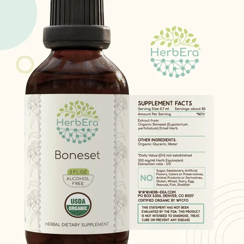 Vista 5 de Boneset B60 USDA - Tintura orgánica Extracto sin alcohol, gotas de hierbas de alta potencia Boneset orgánico certificado