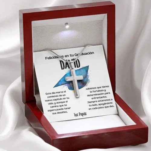 Vista 6 de Un regalo simbólico de éxito y protección para celebrar su graduación - Collar con Cruz