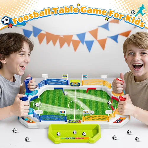 Vista 5 de SpringFlower Mini Mesa de Futbolín para Niños, Juego de Mesa de Fútbol, Regalos para Niños de 4 5 6 7 8-12 Años, Juguetes para Edades 4-6 5-7 8-12