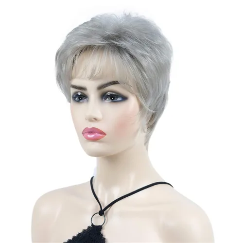 Vista 2 de Wiginway corto rizado pelucas sintéticas con flequillo pelo premium natural moda pelucas para señora mujeres #101