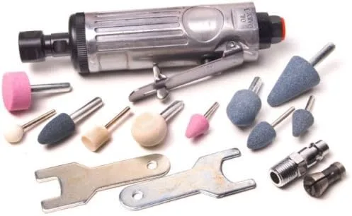 Vista 2 de 15 PC Air Die Grinder KIT 1/4" 1/8" Kit de herramientas de compresor de aire rotatorio