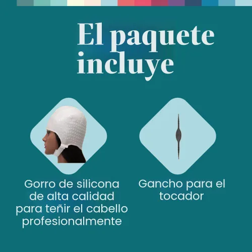 Vista 5 de Gorro de silicona para resaltar el cabello Dompel Gorro de silicona profesional reutilizable Especial para teñir el cabello Modelo 233 CA 1 UND