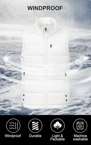 Vista 3 de Chrisuno Chaleco de esquí ligero de invierno para hombre