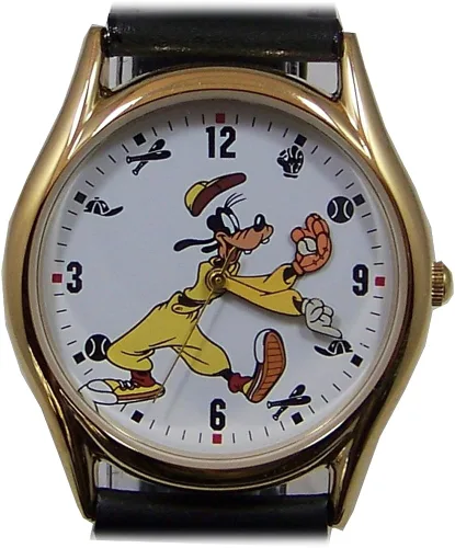Vista 2 de Disney Reloj Goofy con diseño de canal, Goofy Baseball Player, Beísbol