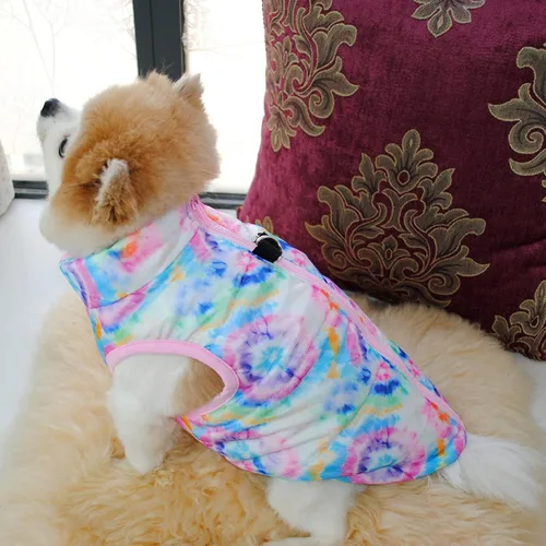 Vista 4 de Ropa para mascotas, abrigo de invierno para perro con cremallera y gancho para correa, chaleco para cachorro, chaqueta, disfraz cálido para perros