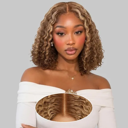 Vista 25 de Peluca de cabello humano rizado sin pegamento, 2 x 6 HD, encaje frontal, pelucas de cabello humano prearrancado 3 en 1, para usar y llevar, densidad