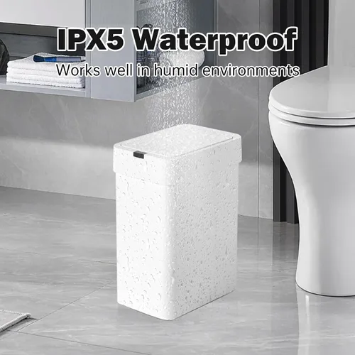 Vista 11 de SYNCVIBE Paquete de 2 cubetas de basura para baño con tapa - 2.5 galones y 4 galones con sensor de movimiento, basurero inteligente, papelera