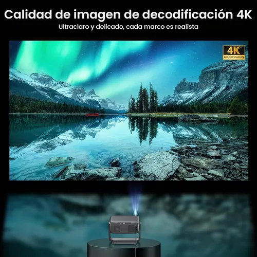 Vista 3 de HAPPRUN Proyector de película inteligente incorporado de Google TV de 2500 Gris espacial