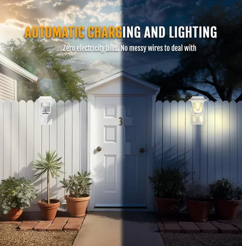 Vista 3 de Farol solar de pared, 2 modos de luces solares para valla con bombilla Edison, accesorios para casa de juegos al aire libre, impermeable, luz LED