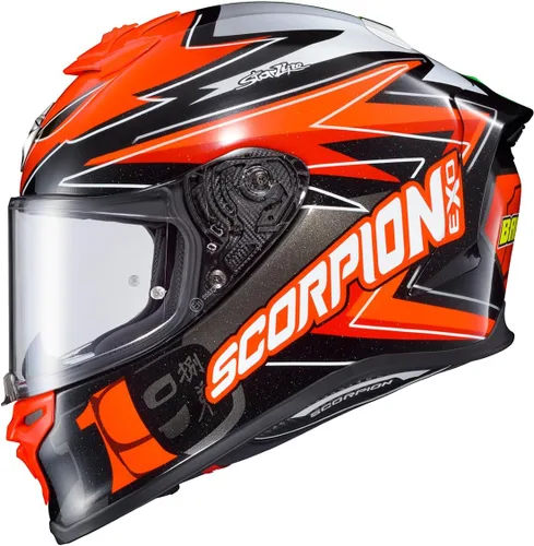 Vista 8 de ScorpionEXO R1 Air Casco de Motocicleta de Cara Completa con Escudo Pinlock y Bolsillos para Altavoces Listos para Bluetooth DOT ECE Sólido